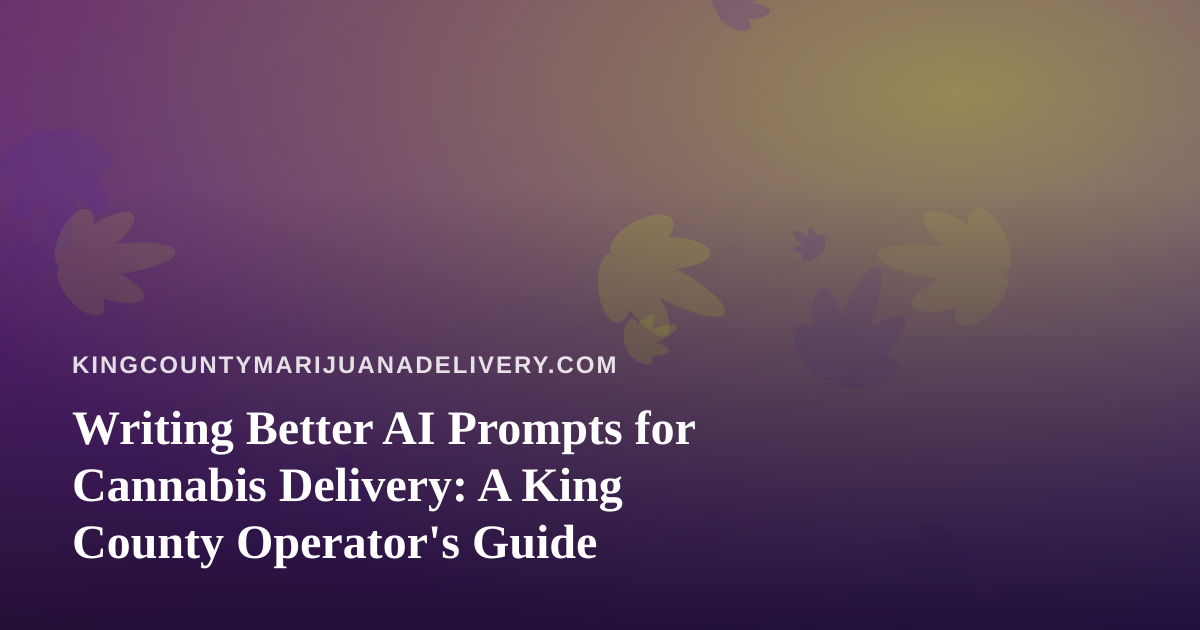 Writing Better AI Prompts for Cannabis Delivery: A King County Operator’s Guide