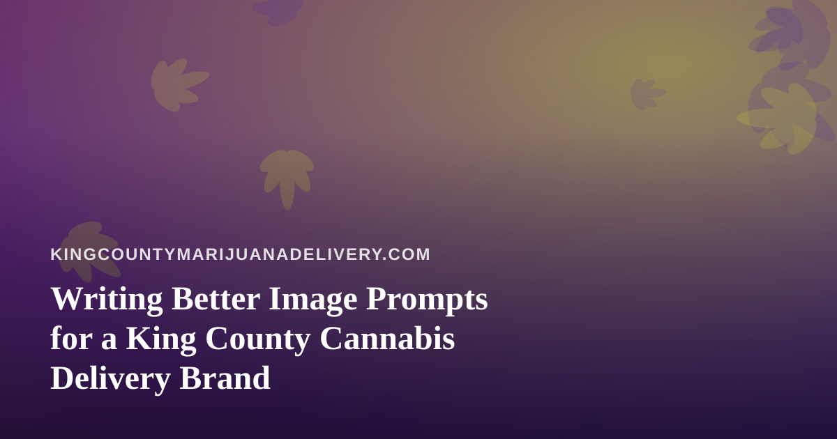 Writing Better Image Prompts for a King County Cannabis Delivery Brand